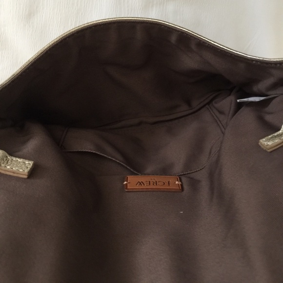 J. Crew Leather Clutch Bag Bronze Chain - Picture 5 of 5